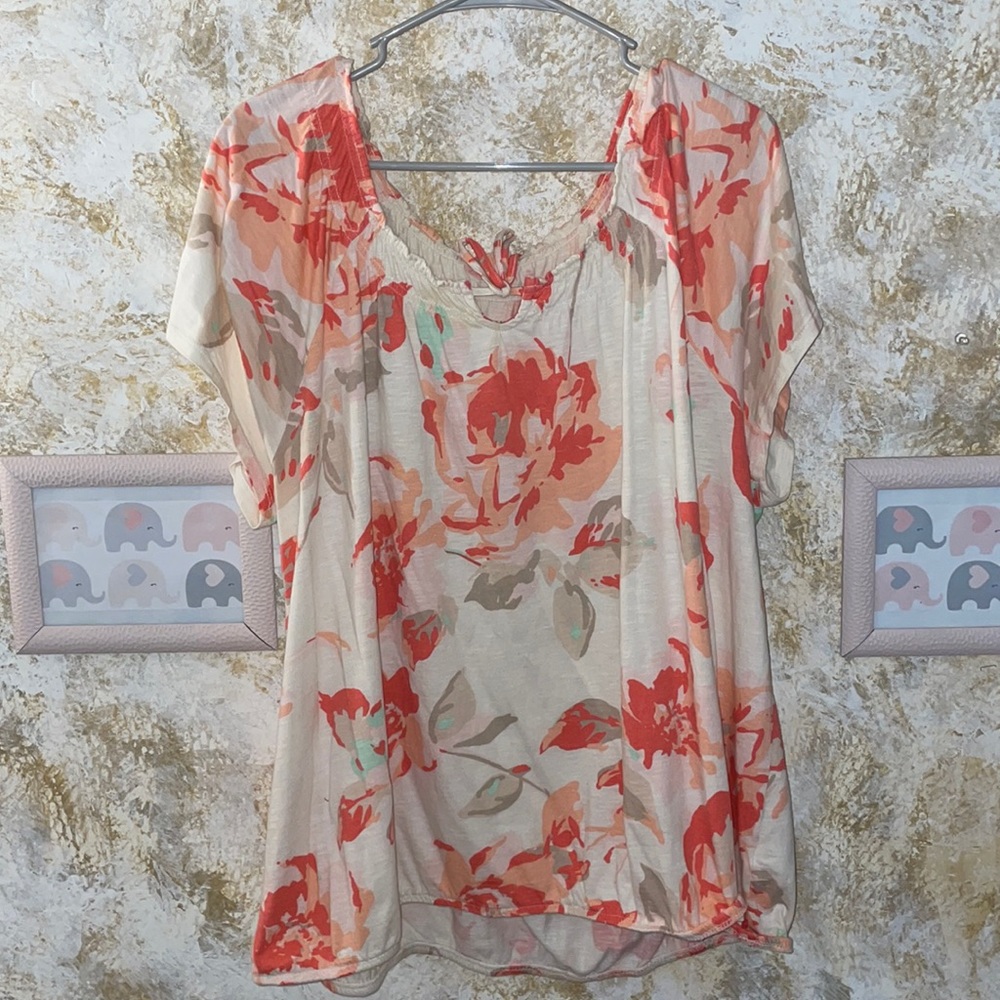 Orange floral top